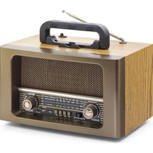 Skygo Krm Bluetooth Nostaljik Hoparlör Fm Kumandalı 31 x 17.7 x 19.9 cm NS6670BT Krm