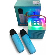 Çınaroğlu AVM 2 Mikrofonlu Karaoke Bluetooth Hoparlör Rgb LED Işıklı 5 Efektli Ses Bombası Kablosuz Taşımalı