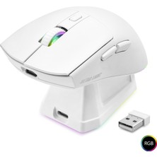 Skygo Krm Kablosuz Rgb Mouse Şarj Standlı - Beyaz MF1215W Krm