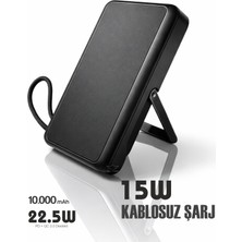 15W Kablosuz Şarjlı 10.000 Mah Powerbank – 22.5W Magsafe Hızlı Şarj, Stand, LED Göstergeli