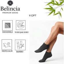 Belincia Bambu 6'lı Paket Kadın Patik Çorap/dikişsiz/koku Karşıtı