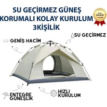 Hızlı Store AC6634 Otomatik Kamp Çadırı 200X150X120 cm Çift Katmanlı 3 Saniyede Kurulum Su Geçirmez 3 Kişilik