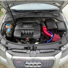 Carlone Audi A3 1.6 Benzinli Krom Borulu Spor Açık Hava Filtre Seti-Kn-Boru Çapı 7,6cm-Uzunluk 23CM