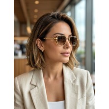 Dzmerc Retro Punk & Vintage Steampunk Tarzı Kare Metal Çerçeve Güneş Gözlük / Unisex /kahverengi