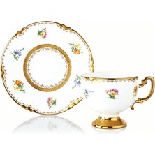 MİEN Mien Gold Detaylı Porselen Kahve Seti 6'lı