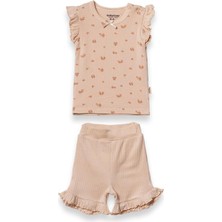 BabyCosy Organic Wear Bebek Kısa Kollu Tişört ve Pantolon Takımı, %100  Pamuk, Bebek ve Yenidoğan Serisi - CSYM31134