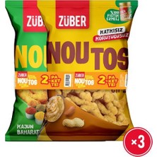 Züber Noutos %100 Yer Fıstığı Ezmeli 55G x 3 Adet + Kajun Baharatlı 55G x 3 Adet Nohut Cipsi