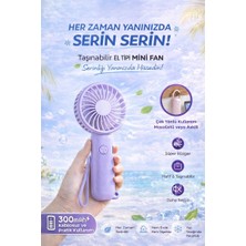 Crow'S Tech Taşınabilir Mini Fan 300MAH Kablosuz Sessiz Güçlü Motor Yaz Için Serinlik Sağlar 3 Kademeli Serinlik