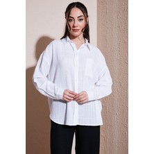 Fashion Friends Pamuklu Rahat Kalıp Uzun Kollu Gömlek Bayan Gömlek 26Y0245K1
