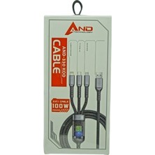 AND-330 Micro Type-C Lıgtıng 100W USB Kablo