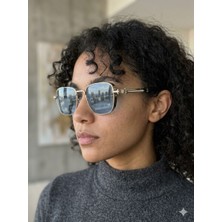 Dzmerc Retro Punk & Vintage Steampunk Tarzı Kare Metal Çerçeve Güneş Gözlük / Unisex /mavi