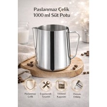 PremiumPort 1000 ml Kapasiteli Kullanışlı ve Şık Süt Potu, Pratik Kullanım Sağlar