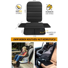 Deri Oto Çocuk Bebek Koltuğu Koruyucu, Isofix Uyumlu, Leke Tutmaz, Silinebilir