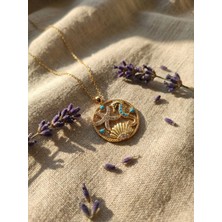 Glarus Atölye 316L Çelik Gold Zirkon Taşlı Deniz Atı Kolye