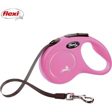 Flexi New Classic Otomatik Şeritli Köpek Gezdirme Kayışı 3mt (Xs) Pembe