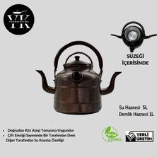 PremiumPort Büyük Boy Çift Taraflı Kahverengi Çaydanlık, Kamp ve Avcılık Için Uygun