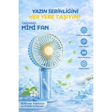 Taşınabilir Mini Fan 300MAH Kablosuz Sessiz Güçlü Motor Yaz Için Serinlik Sağlar 3 Kademeli Serinlik