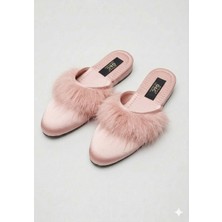 G&C Kadın Çeyizlik Tüylü Gelin Ev Terliği 245