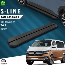 S-Dizayn Vw Transporter T6.1 Uzun Şase S-Line Siyah Yan Basamak 253 cm 2019-2025 A+ Kalite