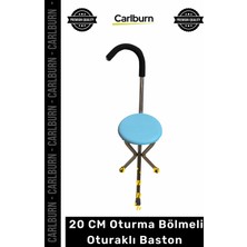Carlburn #baston Dayanıklı Ergonomik Katlanabilir Hafif Kaymaz Taban 20 cm Oturma Bölmeli Oturaklı Baston