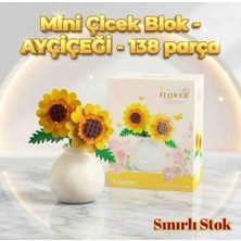 Kobe Home Vazolu  Tarzı Çiçek Yapı Blok Seti – 138 Parça - 10 cm Çiçek Arenjmanı Seti