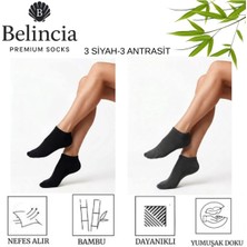 Belincia Bambu 6'lı Paket Kadın Patik Çorap/dikişsiz/koku Karşıtı