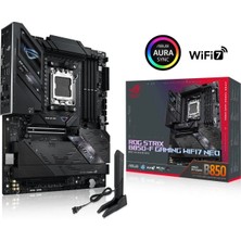 Asus Rog Strıx B850-F Gamıng Wıfı7 Neo Amd B850 Am5 Ddr5 9000 HDMI 4x M2 Usb3.2 Gen 2x2 Wifi 7 + Bt Aura Rgb 2.5gbıt Lan Atx 16+2+2 Güç Aşamaları 2xge