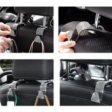 2'li Araç Koltuk Askısı ve Çanta Tutucu, Gümüş Renk, Organize Edici