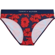 Tommy Hilfiger Kadın Kırmızı Desenli Bikini Altı UW0UW06371