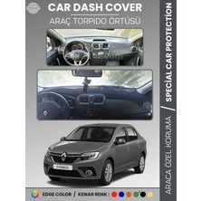 E-BİZ Renault Symbol 3 Saklama Gözsüz (2013-2021) Torpido Örtüsü Ön Göğüs Halı Torpido Koruma Tam Uyum