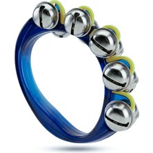 Temel Plastik Ritim El Zili 10 Zilli Mavi 10 cm