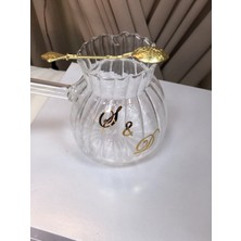 PremiumPort Turuncu Harfli Cam Cezve, Kişiye Özel, Nişan ve Damat Sözleri ile Şık Tasarım