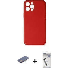İlk El Grup Ieg™ iPhone 12 Pro Kılıf Yadigar Klasik - Şeffaf Uv Polymer Nano Ekran Koruyucu + Pembe Renkli Kamera Lens Koruma Cam