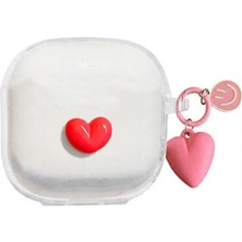 Mi7a Galaxy Buds 4 Uyumlu Kalp Figürlü Silikon Koruma Kılıfı