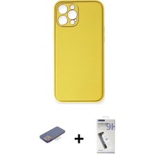 İlk El Grup Ieg™ iPhone 12 Pro Kılıf Yadigar Klasik - Şeffaf Uv Polymer Nano Ekran Koruyucu + Pembe Renkli Kamera Lens Koruma Cam