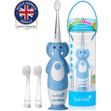 Brush-Baby Wildones Çocuklar Için Elektrikli Şarj Edilebilir Diş Fırçası Fil ,0-10 Yaş ,akıllı LED ,3 Yedek Başlık