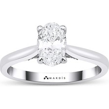 Makdis Pırlanta 1.10 Karat Oval Tektaş Pırlanta Yüzük