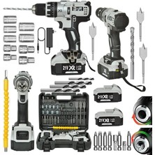 Mager Akülü Vidalama Metal Şanzıman Darbeli Çantalı Yedek Akülü 32 Parça Set Hediyeli Şarjlı Matkap