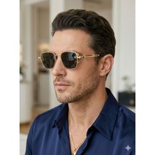 Dzmerc Retro Punk & Vintage Steampunk Tarzı Kare Metal Çerçeve Güneş Gözlük / Unisex / Siyah Cam