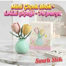 Kobe Home Vazolu  Tarzı Çiçek Yapı Blok Seti – 76 Parça - 11 cm Çiçek Arenjmanı Seti