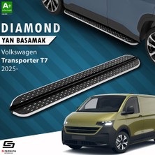 S-Dizayn Vw Transporter T7 Kısa Şase Diamond Krom Yan Basamak 223 cm 2024 Üzeri A+ Kalite