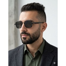 Dzmerc Retro Punk & Vintage Steampunk Tarzı Kare Metal Çerçeve Güneş Gözlük Unisex / Siyah