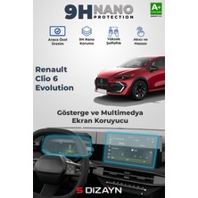 S-Dizayn Renault Clio 6 Evolution 9h Gösterge ve Multimedya Ekran Koruyucu 2026 Üzeri A+ Kalite