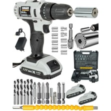 Mager Akülü Vidalama Şarjlı Matkap Takım Çantalı  Yedek Akülü ve Gator Grip 2li Soket Hediye