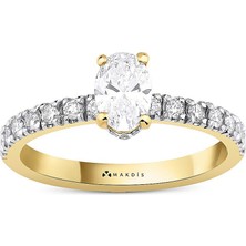Makdis Pırlanta 0.90 Karat Oval Tektaş Pırlanta Yüzük