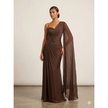Centilmen For Costume Kol Detaylı Yarım Straplez Abiye Elbise 0799
