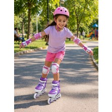 Ön Tekerler LED Işıklı Ayarlanabilir Çocuk Pateni Mor