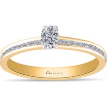 Makdis Pırlanta 0.40 Karat Oval Tektaş Pırlanta Yüzük