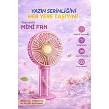 Taşınabilir Mini Fan 300MAH Kablosuz Sessiz Güçlü Motor Yaz Için Serinlik Sağlar 3 Kademeli Serinlik