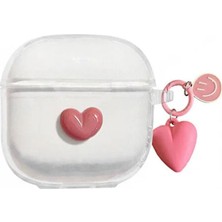 Mi7a Galaxy Buds 3 Pro Uyumlu Kalp Figürlü Silikon Koruma Kılıfı